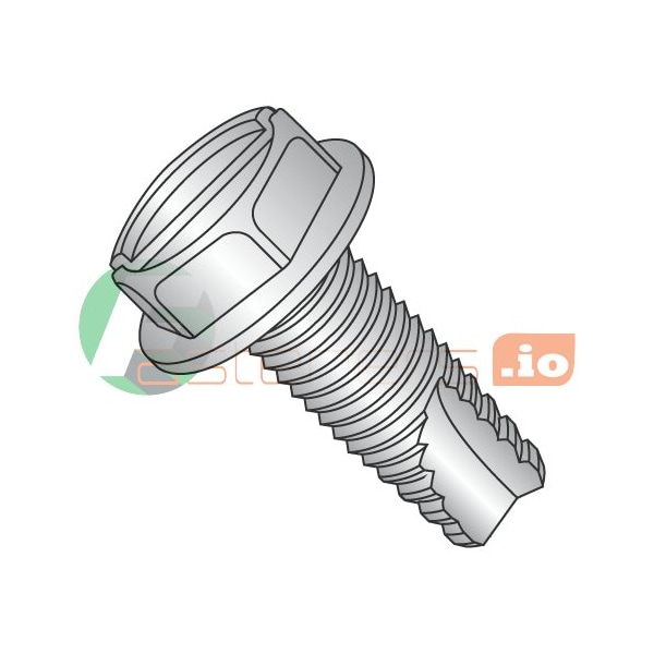 Newport Fasteners Thread Cutting Screw, #8-32 x 3/8 in, Stainless Steel Hex Head Slotted Drive, 5000 PK 669455 - main